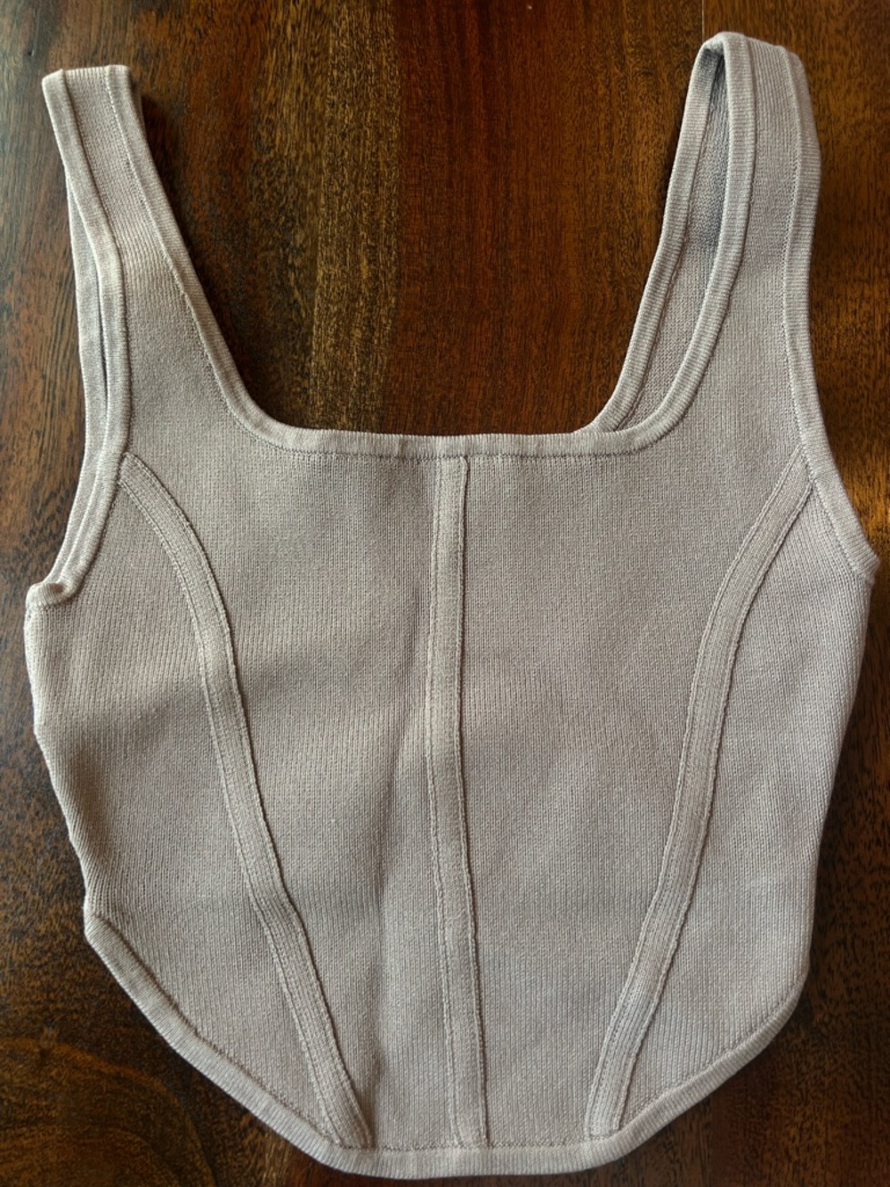 Aritzia sculpt knit bustier tank warm taupe - Picture 6 of 12